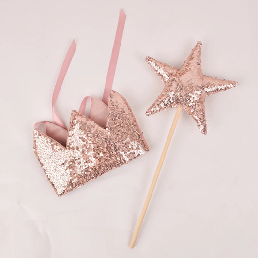 Sparkle crown and wand set - Rose Gold