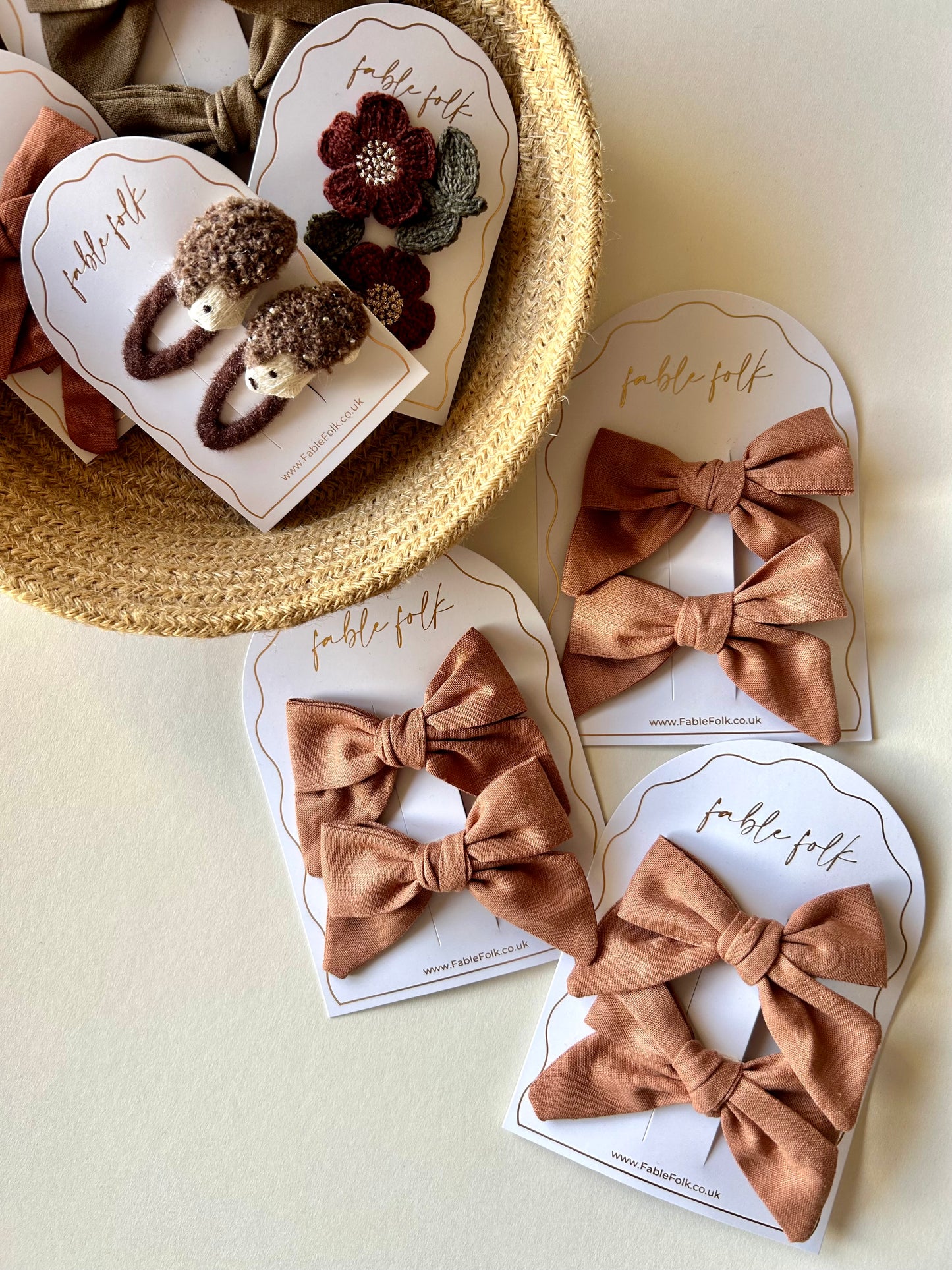 Classic Cotton Bows (2pk) - Terracotta