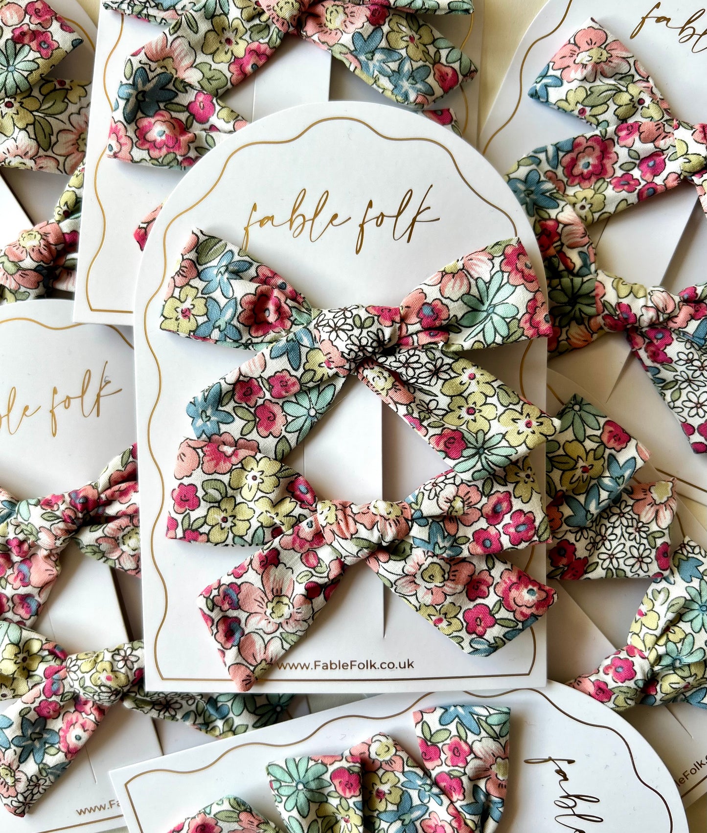 Floral School Girl Hair bows (2pk)