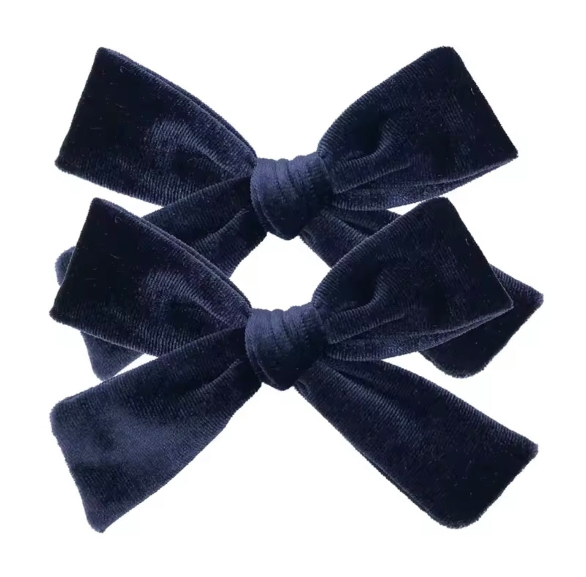 School girl velvet bow clip (2pk) - Royal blue