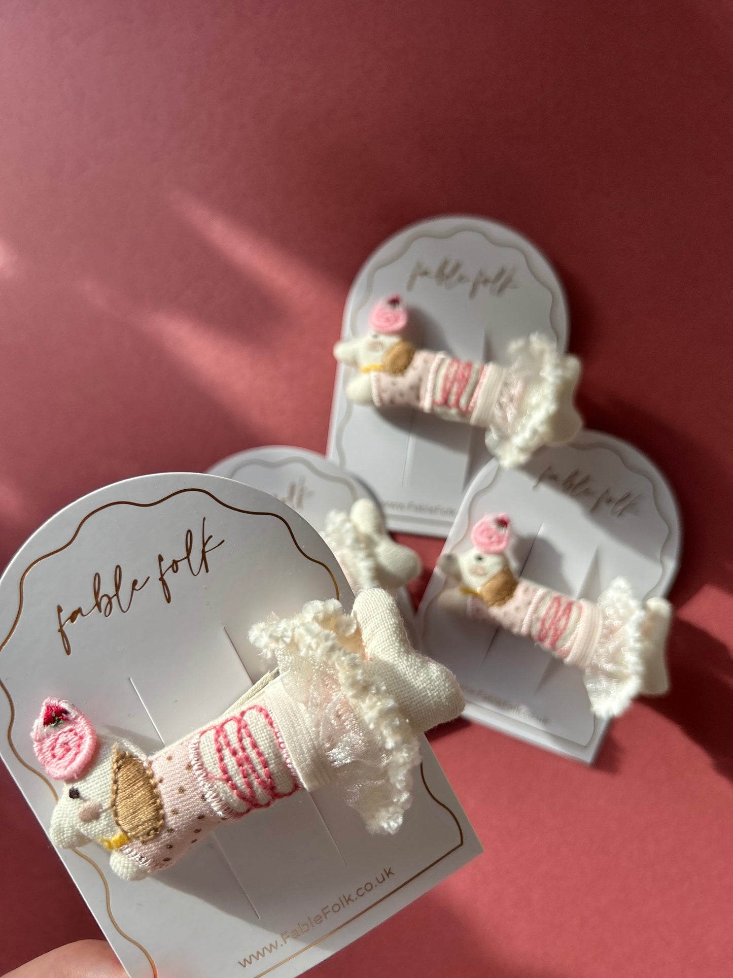 Single Handcrafted Sausage Dog Tutu Clip