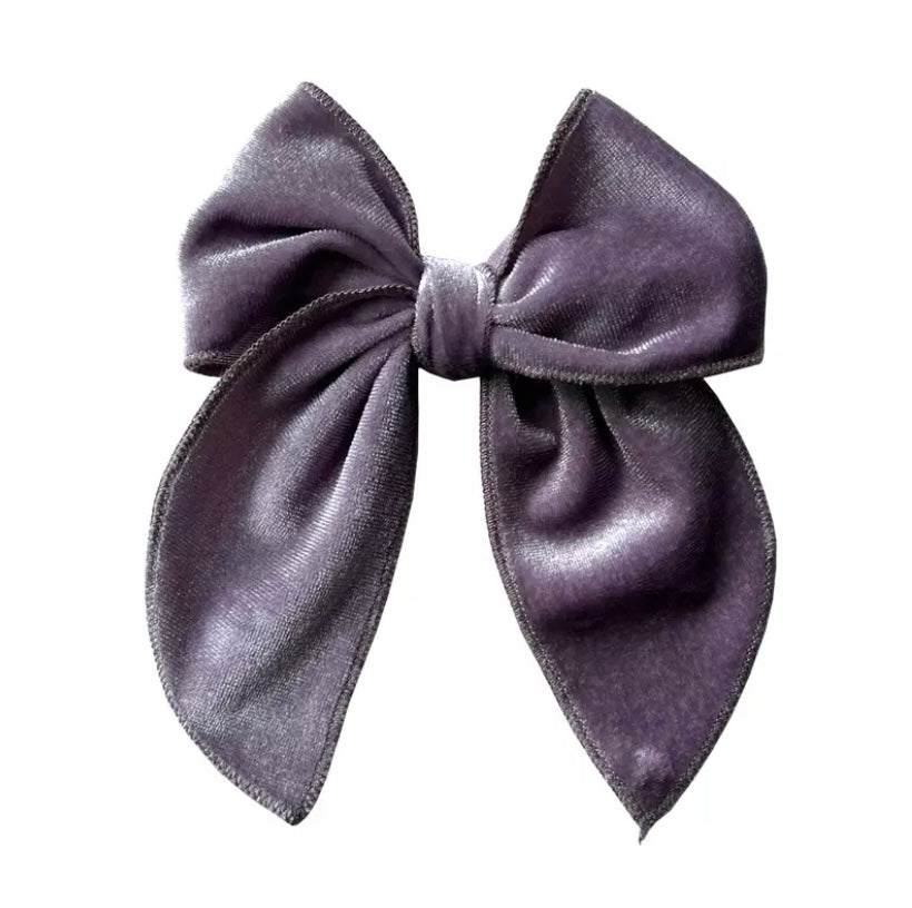 Large velvet fable bow - Soft Lavender