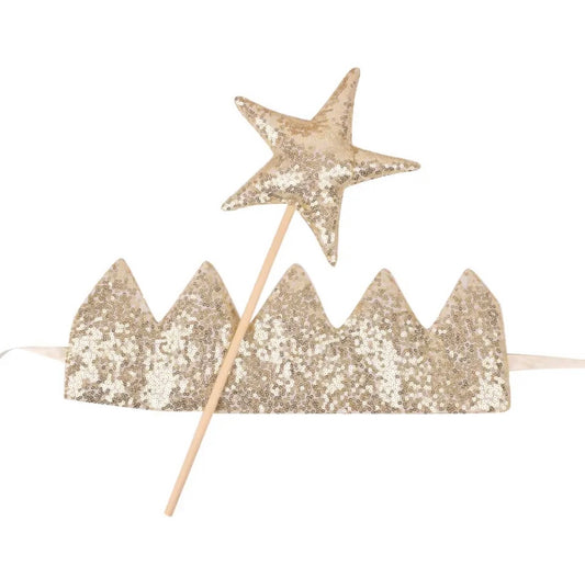 Sparkle crown and wand set - Gold
