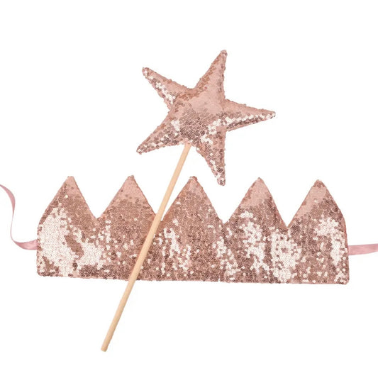 Sparkle crown and wand set - Rose Gold
