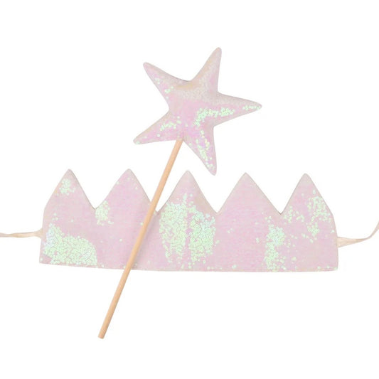 Sparkle crown and wand set - Winter White