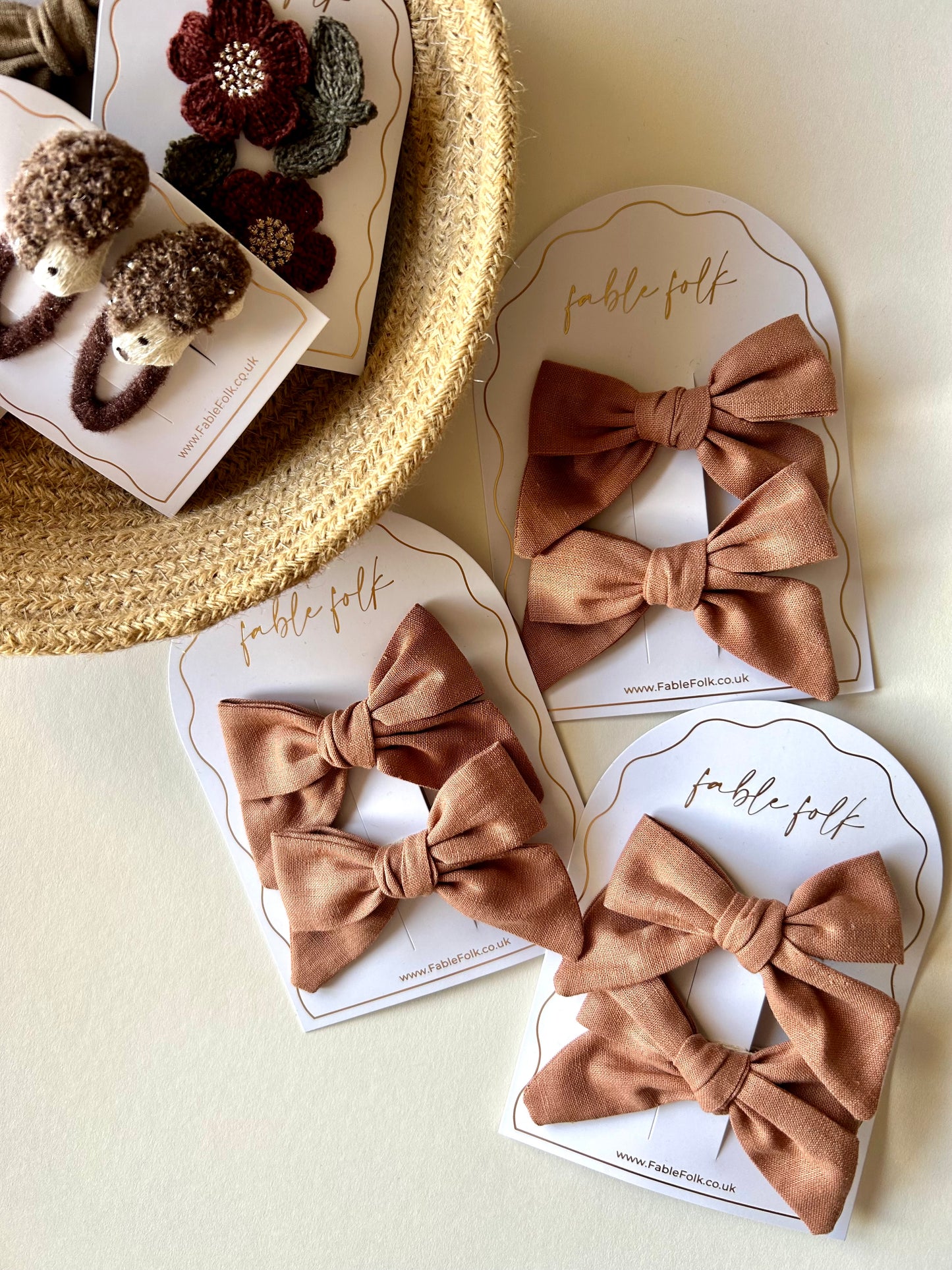 Classic Cotton Bows (2pk) - Terracotta