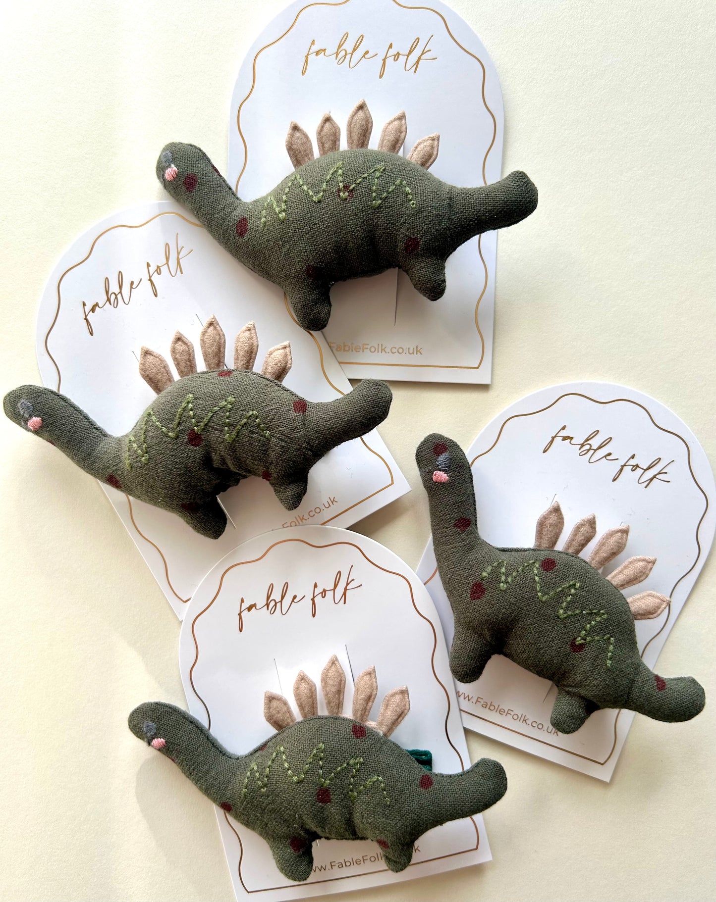 Dinosaur Handcrafted Embroidered Clip