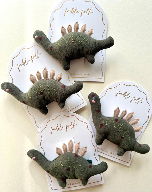 Dinosaur Handcrafted Embroidered Clip