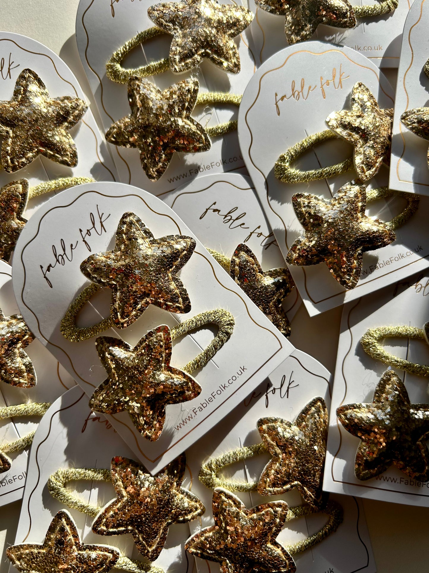 Sparkly Star Snap Clips (2pk) - Gold
