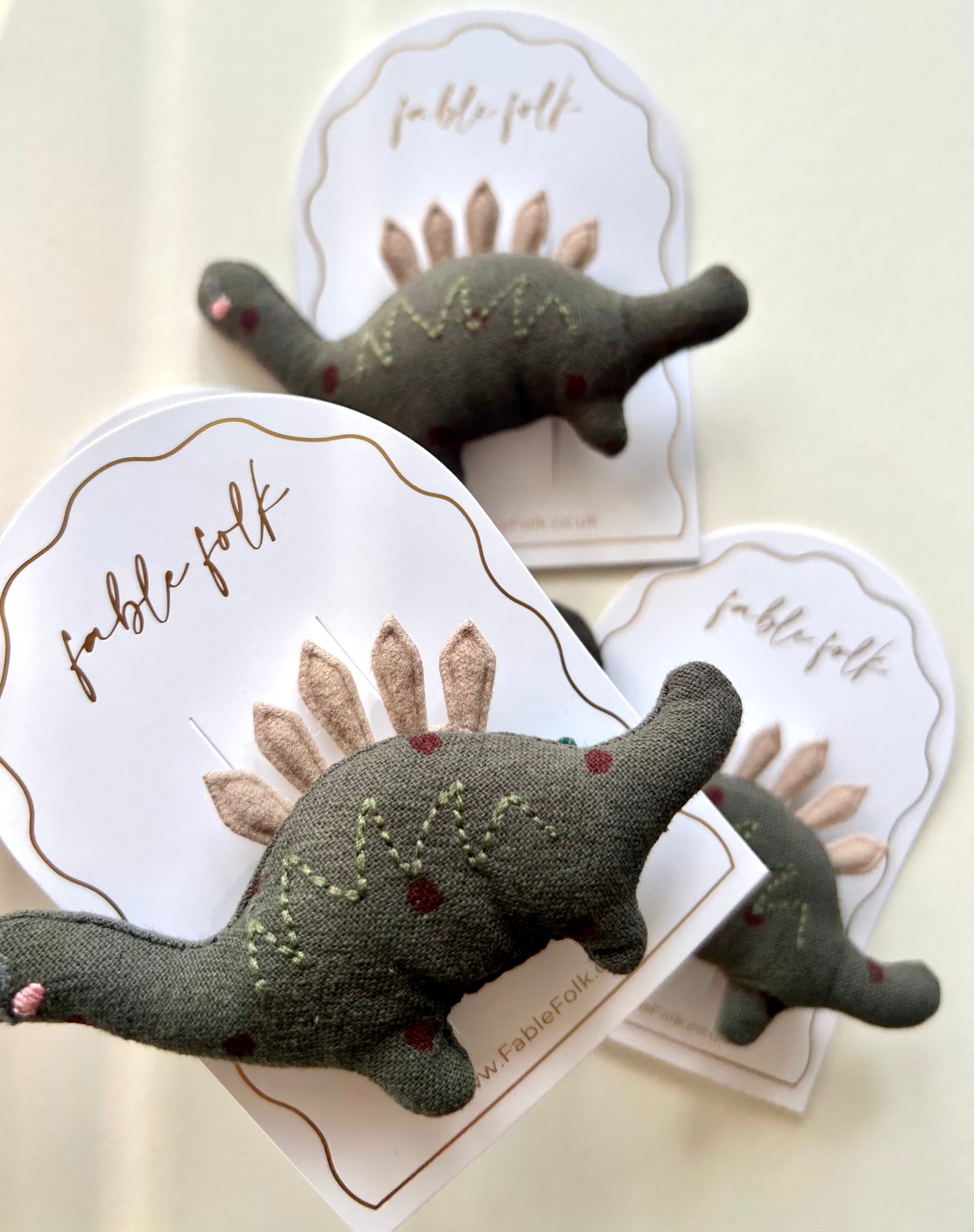 Dinosaur Handcrafted Embroidered Clip