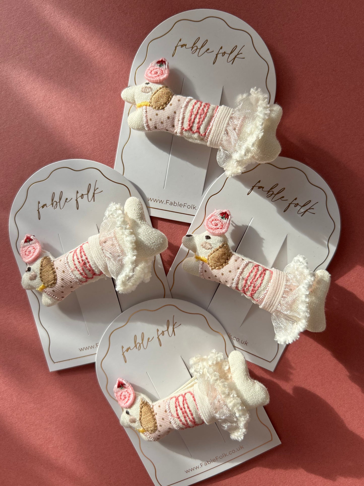 Single Handcrafted Sausage Dog Tutu Clip