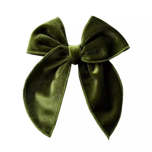 Large fable hair bow - Moss