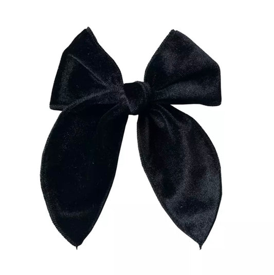 Large velvet fable bow - Black