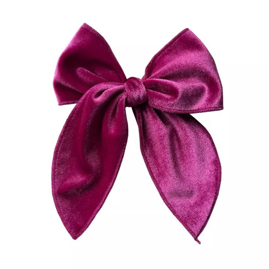 Large velvet fable bow - Magenta