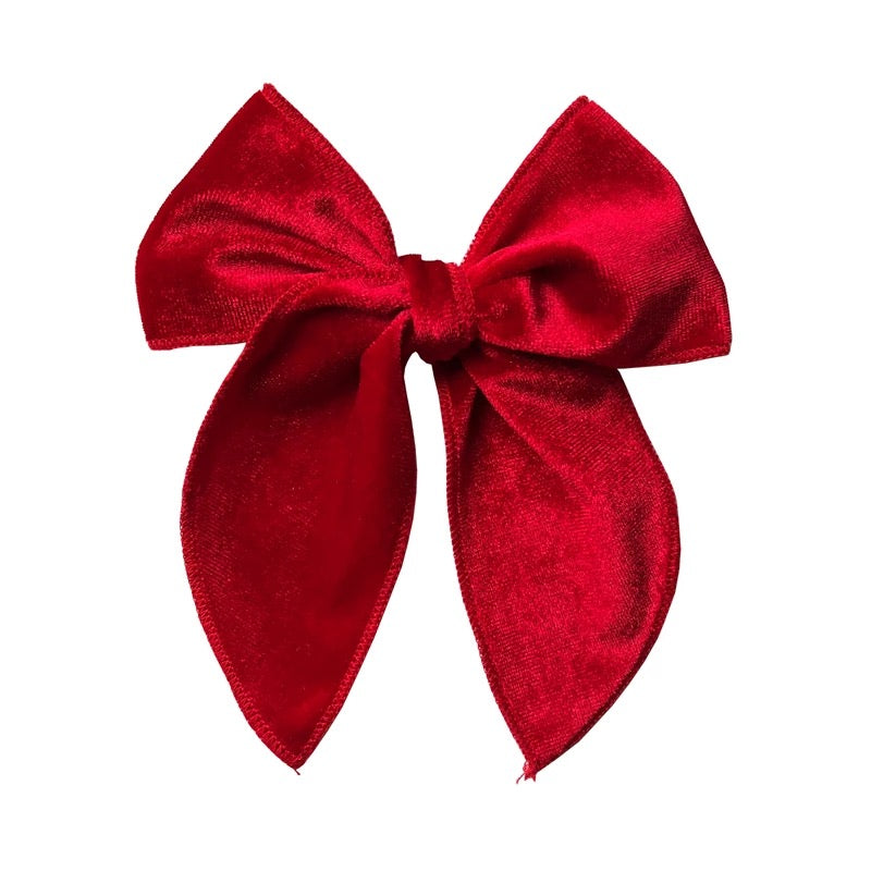 Large velvet fable bow - Ruby slippers